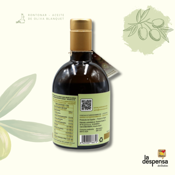 Aceite de Oliva Blanqueta - Rontonar - Imagen 2