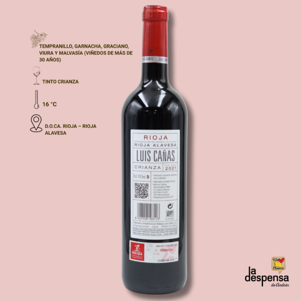 Luis Cañas Crianza 2021 – Bodegas Luis Cañas – D.O.Ca Rioja - Imagen 2