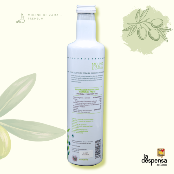 Molino de Zama – Aceite de Oliva Virgen Extra "Premium" (500 ml) - Imagen 2